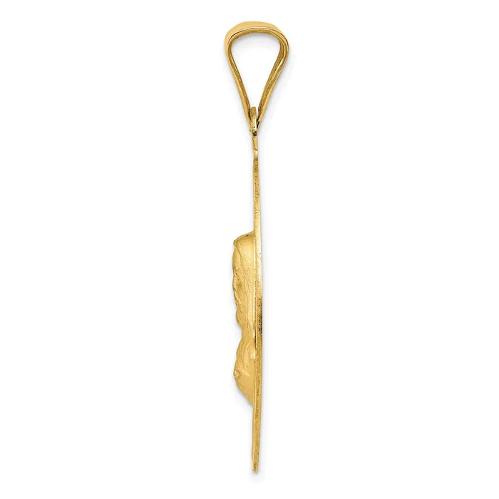 Goldia 14k Yellow Rhodium Gold wRose and White Rhodium DC Sagrado Corazon Oval Pendant Necklaces