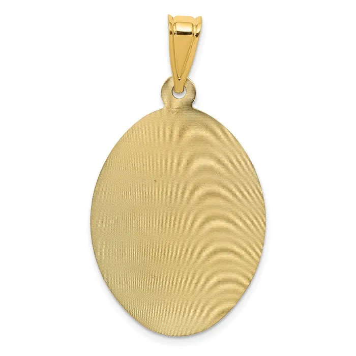 Goldia 14k Yellow Rhodium Gold wRose and White Rhodium DC Sagrado Corazon Oval Pendant Necklaces