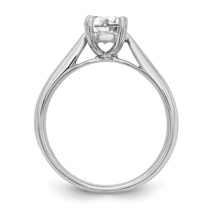 Goldia 200ct CZ Solid Real 14k White Gold Round Solitaire Engagement Ring Engagement Polished Rings