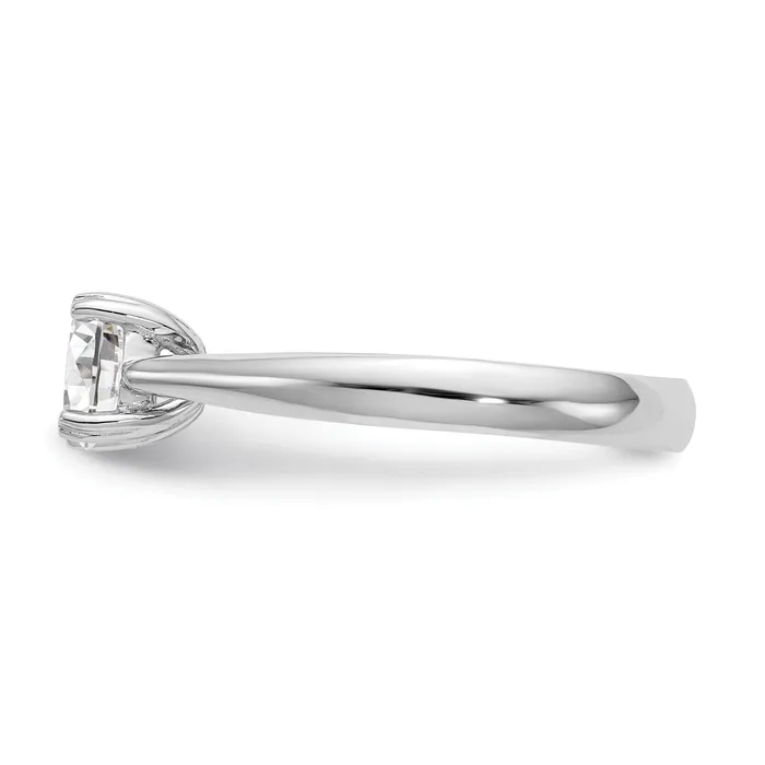 Goldia 200ct CZ Solid Real 14k White Gold Round Solitaire Engagement Ring Engagement Polished Rings