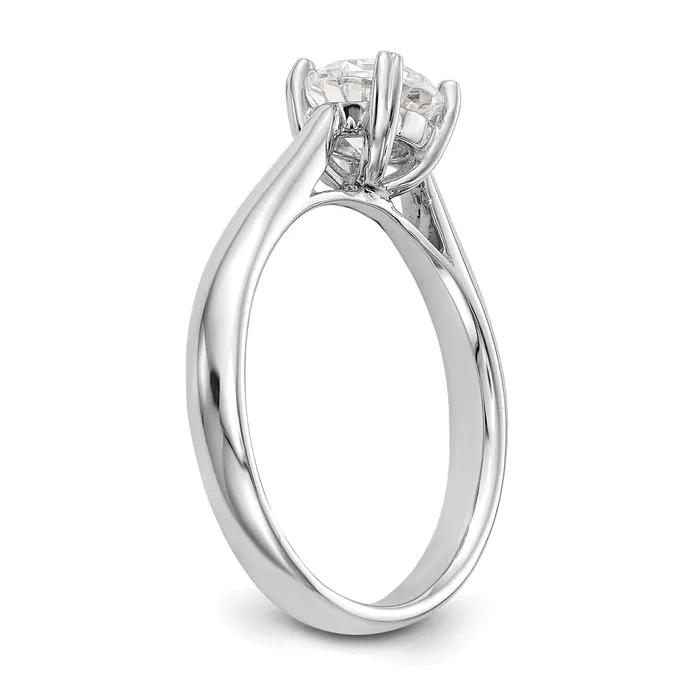 Goldia 200ct CZ Solid Real 14k White Gold Round Solitaire Engagement Ring Engagement Polished Rings