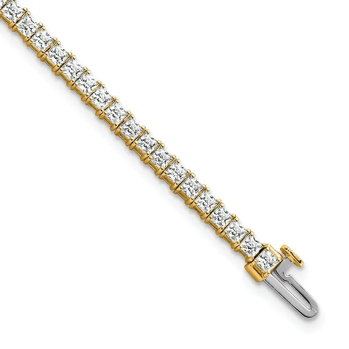 Goldia Bracelets 14k Yellow Gold 5 Ct Lab Grown Diamond VSSI G Princess Tennis Bracelet Goldia Bracelets 14k Yellow Gold 5 Ct Lab Grown Diamond VSSI G Princess Tennis Bracelet