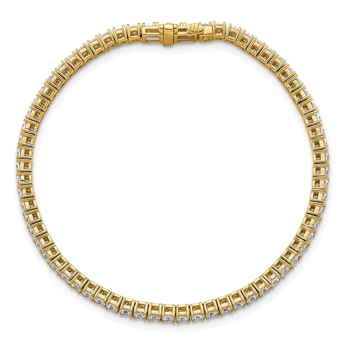 Goldia Bracelets 14k Yellow Gold 5 Ct Lab Grown Diamond VSSI G Princess Tennis Bracelet
