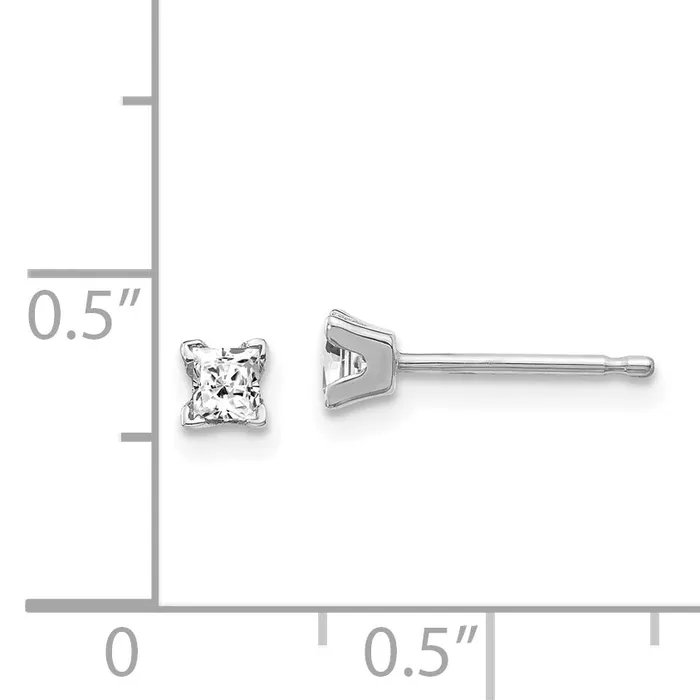 goldiaca Earrings 14k White Gold VS Quality Complete Princess Cut Diamond Earrings