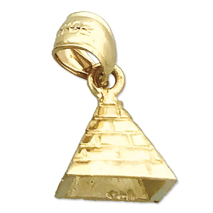 Goldia Charm Necklaces 14K Gold 3D Egyptian Pyramid Charm