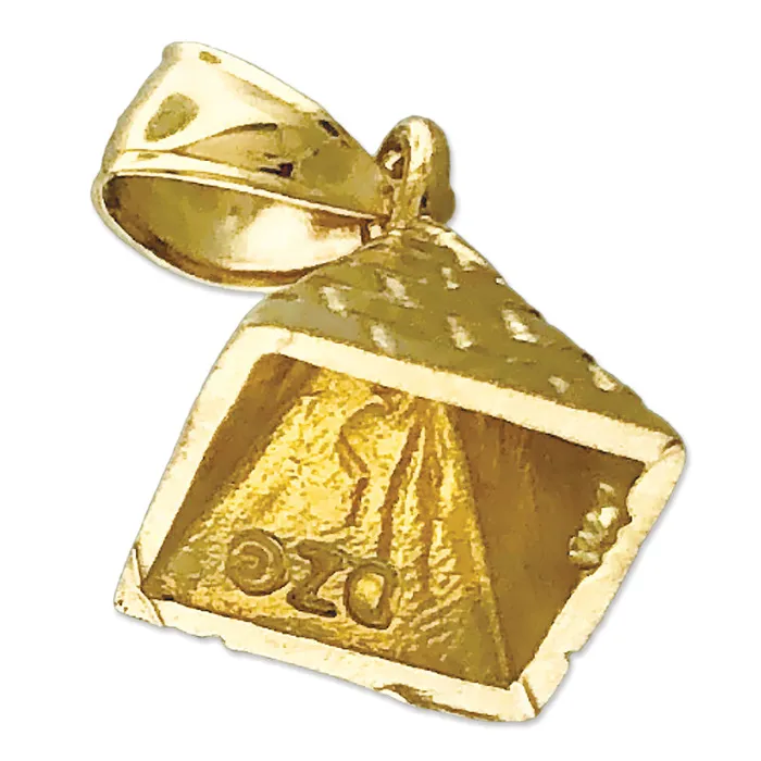 Goldia Charm Necklaces 14K Gold 3D Egyptian Pyramid Charm