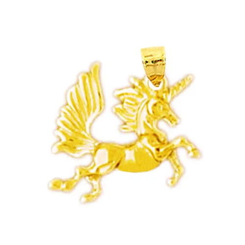 Goldia Charm Necklaces 14K Gold 3D Unicorn Charm