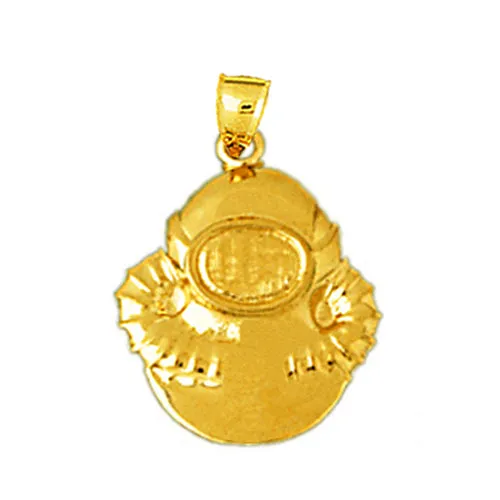 Goldia Charm Necklaces 14K Gold Scuba Dive Helmet Charm