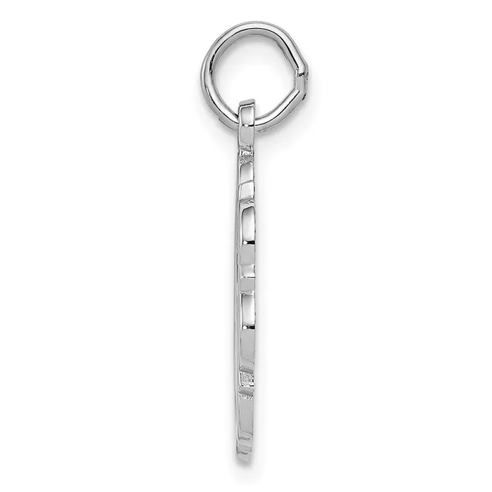 Goldia Charm Necklaces 14k White Gold Solid Polished Bride and Groom Charm
