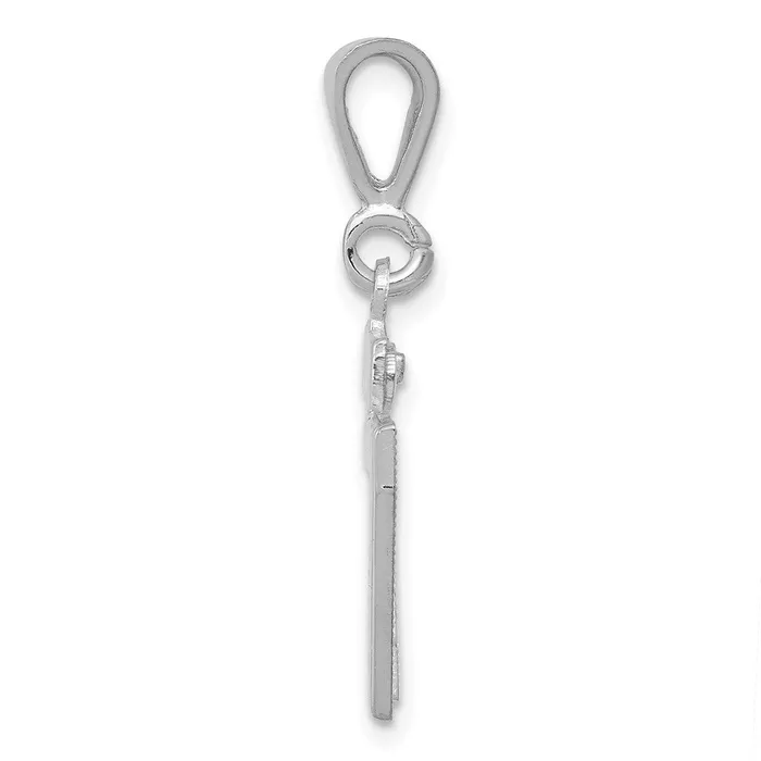 Goldia Charm Necklaces 14k White Goldw Small Polished Number 47 Charm