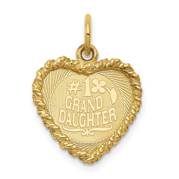Goldia Charm Necklaces 14k Yellow Gold 1 GRANDDAUGHTER Disc Charm