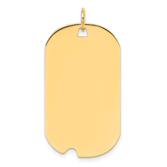 Goldia Charm Necklaces 14k Yellow Gold Plain 035 Gauge Engravable Dog Tag wNotch Disc Charm Goldia Charm Necklaces 14k Yellow Gold Plain 035 Gauge Engravable Dog Tag wNotch Disc Charm