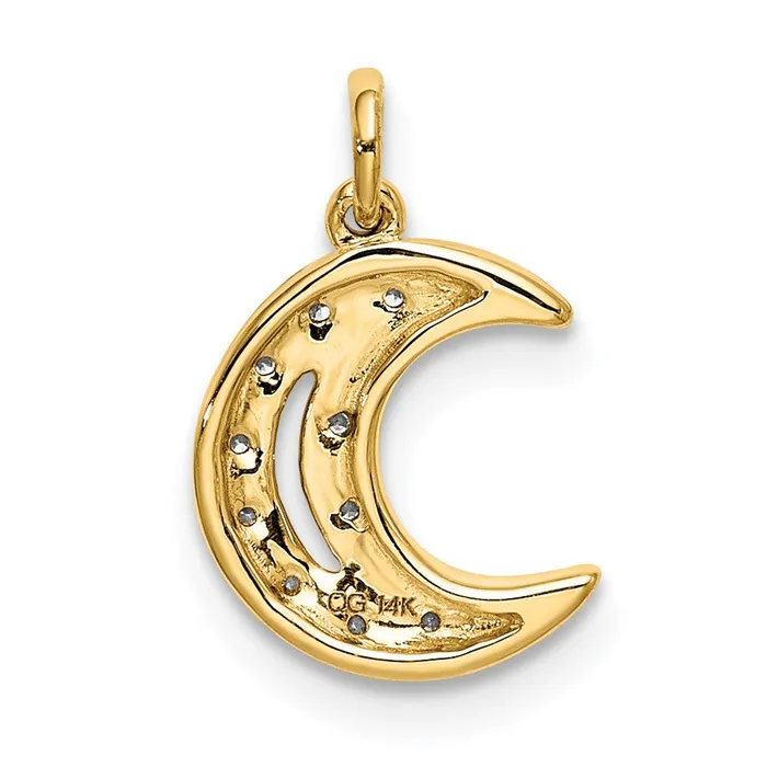 Goldia Charm Necklaces 14K Yellow Gold Real Diamond Moon Charm