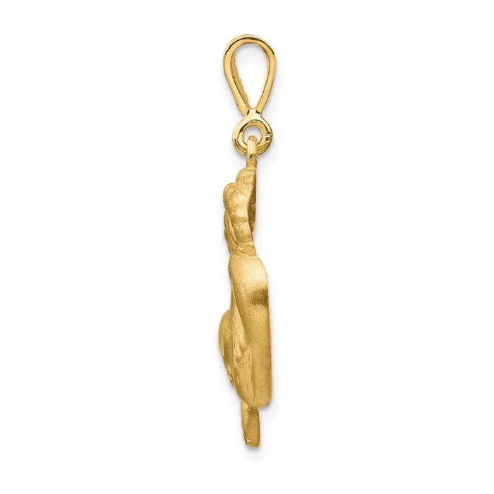 Goldia Charm Necklaces 14k Yellow Gold Satin Diamondcut Capricorn Zodiac Charm