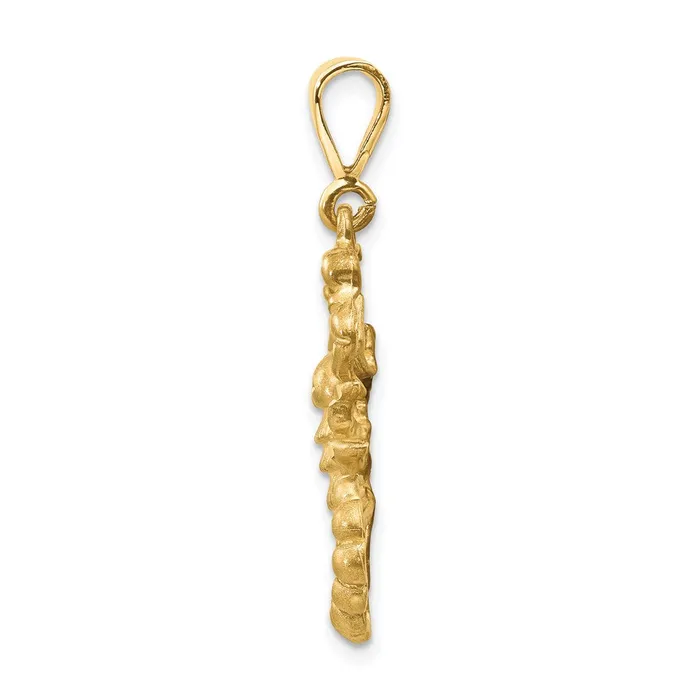 Goldia Charm Necklaces 14k Yellow Gold Satin Diamondcut Scorpio Zodiac Charm