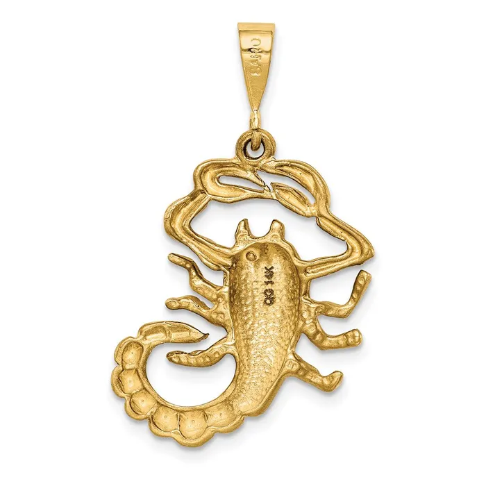 Goldia Charm Necklaces 14k Yellow Gold Satin Diamondcut Scorpio Zodiac Charm