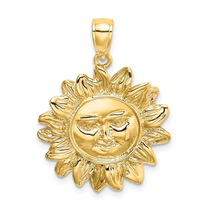Goldia Charm Necklaces 14k Yellow Gold Smiling Sun Charm