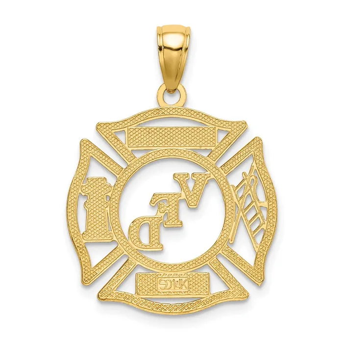 Goldia Charm Necklaces 14k Yellow Gold VFD Ladies AUX Shield Charm