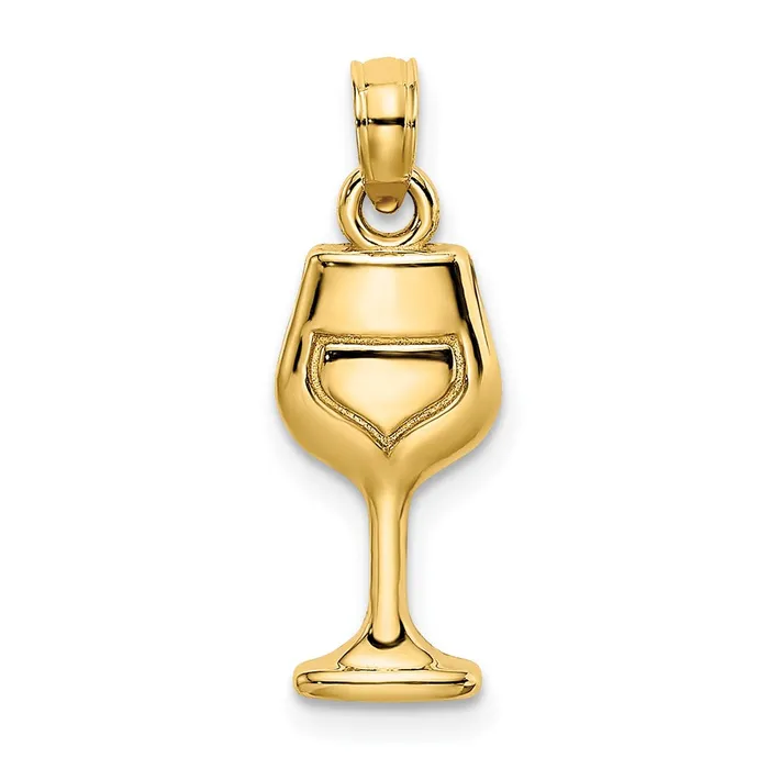 Goldia Charm Necklaces 14k Yellow Gold Wine Glass Charm