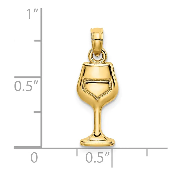 Goldia Charm Necklaces 14k Yellow Gold Wine Glass Charm