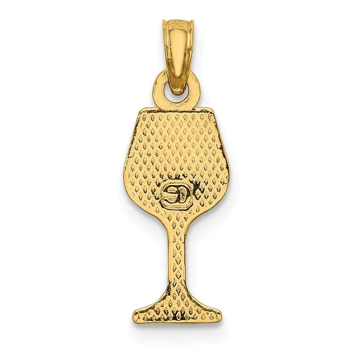 Goldia Charm Necklaces 14k Yellow Gold Wine Glass Charm