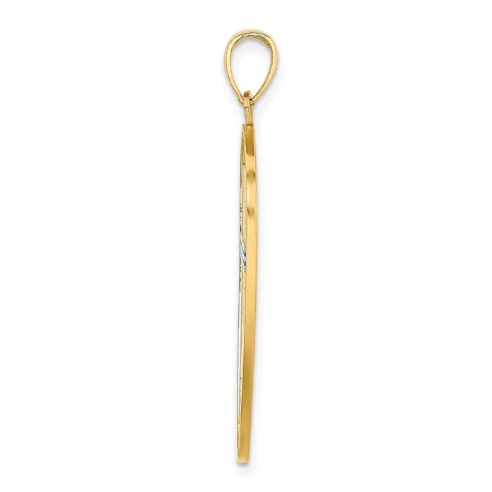 Goldia Charm Necklaces 14k Yellow Rhodium Gold wRhodium Cross Shield W Joshua 19 On Reverse Charm