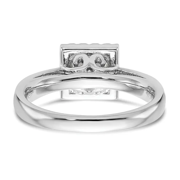 Goldiacom 14k White Gold Princess Halo Simulated Diamond Engagement Ring Rings