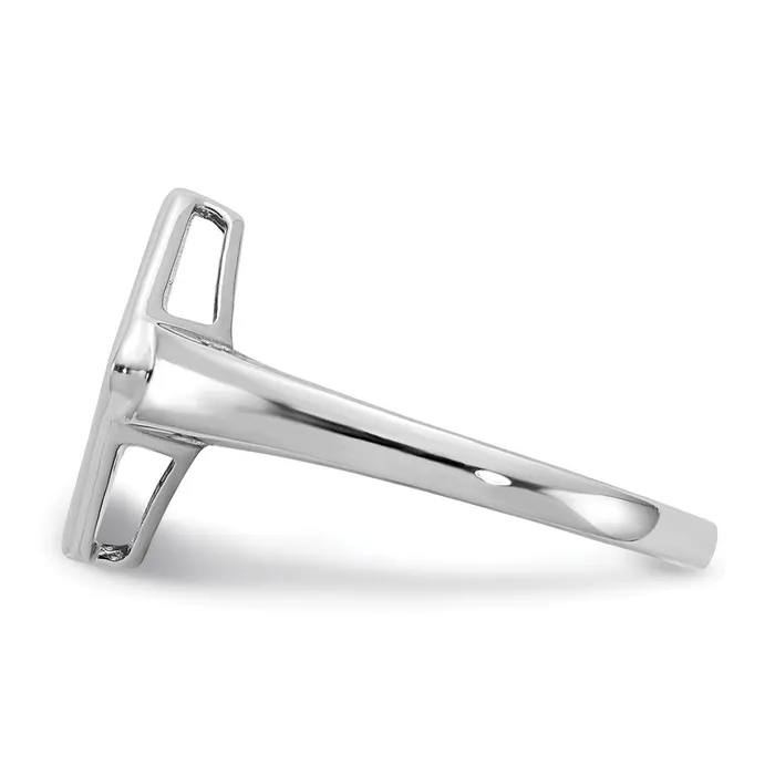 Goldiacom Rings 14k White Gold Real Diamond Fancy Square Ring