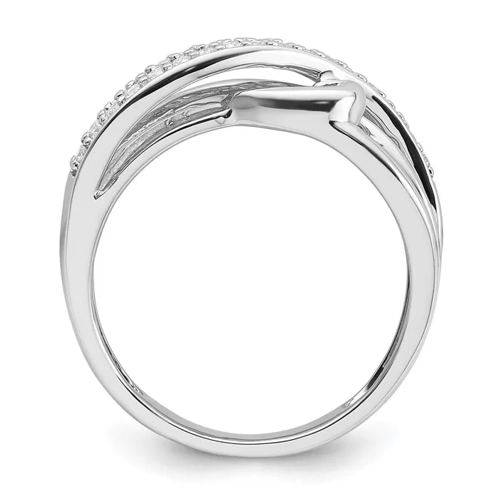 Goldiacom Rings 14k White Gold Real Diamond Ring