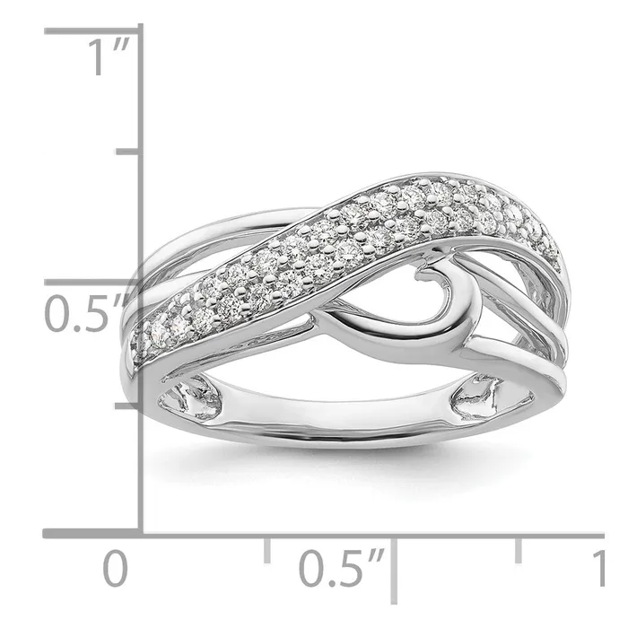 Goldiacom Rings 14k White Gold Real Diamond Ring