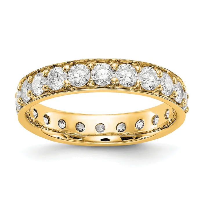 Goldiacom Rings 14k Yellow Gold Polished Vintage 2ct Diamond Eternity Band