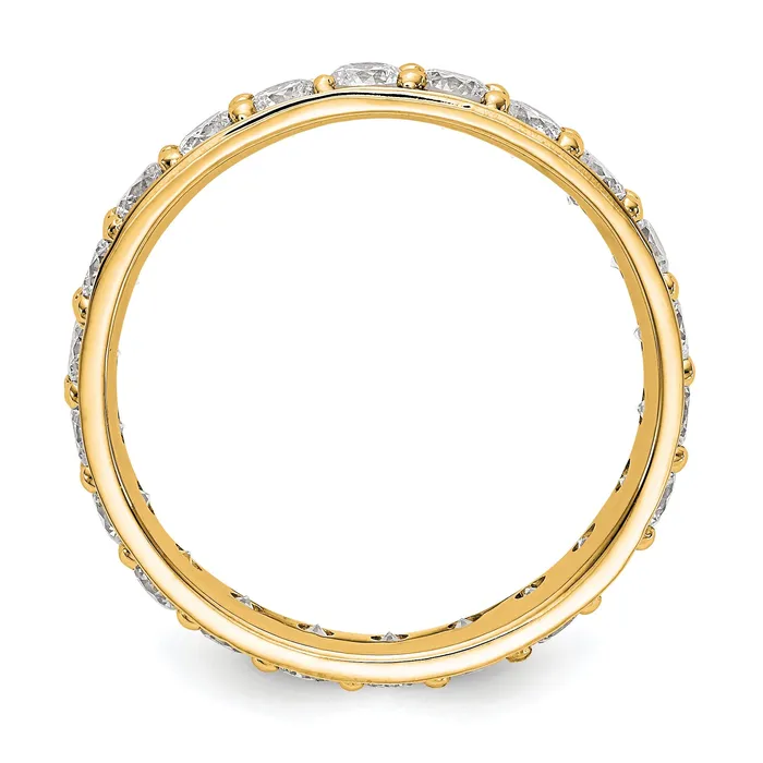 Goldiacom Rings 14k Yellow Gold Polished Vintage 2ct Diamond Eternity Band