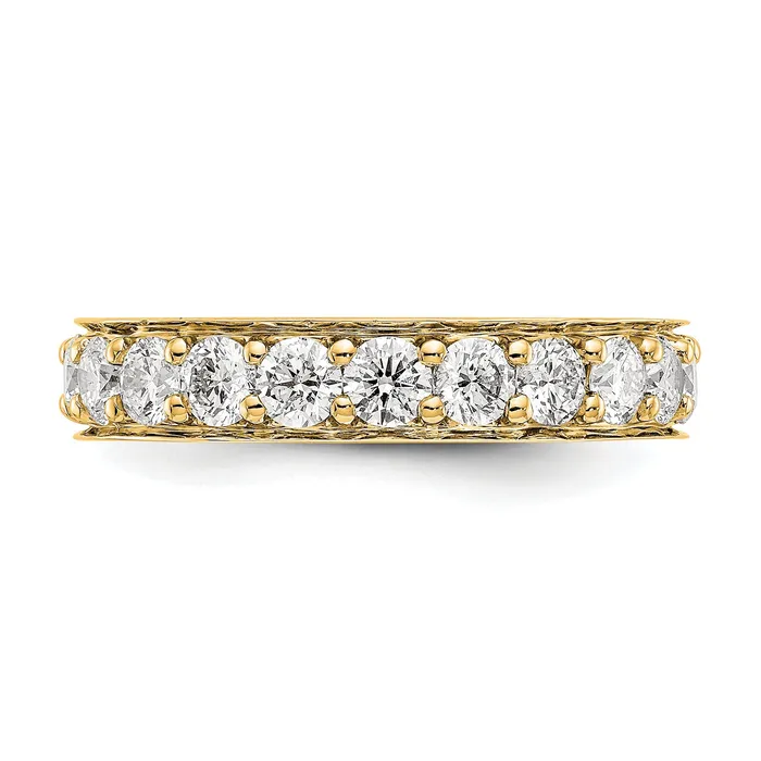 Goldiacom Rings 14k Yellow Gold Polished Vintage 2ct Diamond Eternity Band