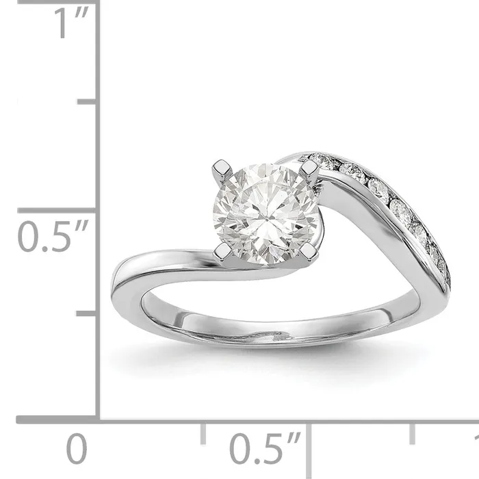 Goldiacom Rings 14kw Peg Set Simulated Diamond Engagement Ring