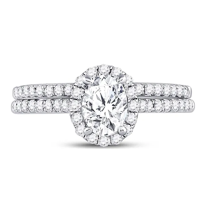 Goldiacom Rings Certified 133 Ct Oval Diamond Bridal Engagement Ring Set in 14K White Gold Goldiacom Rings Certified 133 Ct Oval Diamond Bridal Engagement Ring Set in 14K White Gold