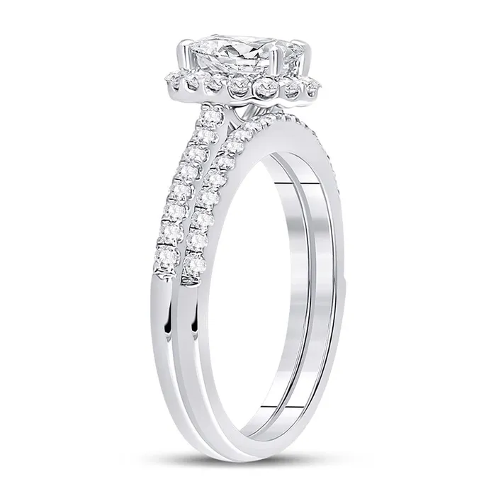 Goldiacom Rings Certified 133 Ct Oval Diamond Bridal Engagement Ring Set in 14K White Gold Goldiacom Rings Certified 133 Ct Oval Diamond Bridal Engagement Ring Set in 14K White Gold