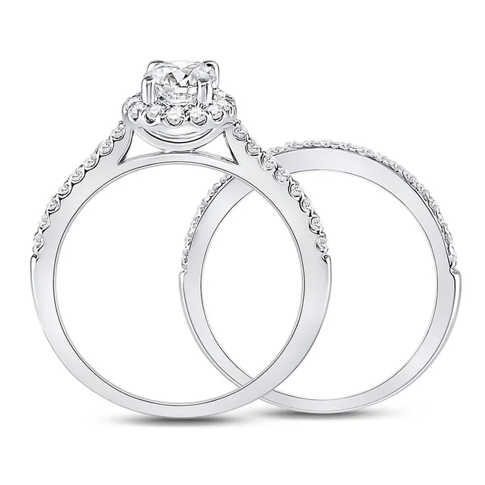 Goldiacom Rings Certified 133 Ct Oval Diamond Bridal Engagement Ring Set in 14K White Gold Goldiacom Rings Certified 133 Ct Oval Diamond Bridal Engagement Ring Set in 14K White Gold
