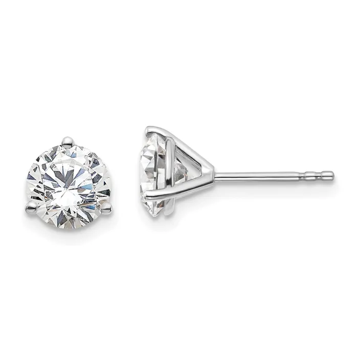 Goldia Earrings 14k White Gold 2 ctw Lab Grown Diamond VSSI G Round 3 Prong Heavy Wt Stud Earrings Goldia Earrings 14k White Gold 2 ctw Lab Grown Diamond VSSI G Round 3 Prong Heavy Wt Stud Earrings
