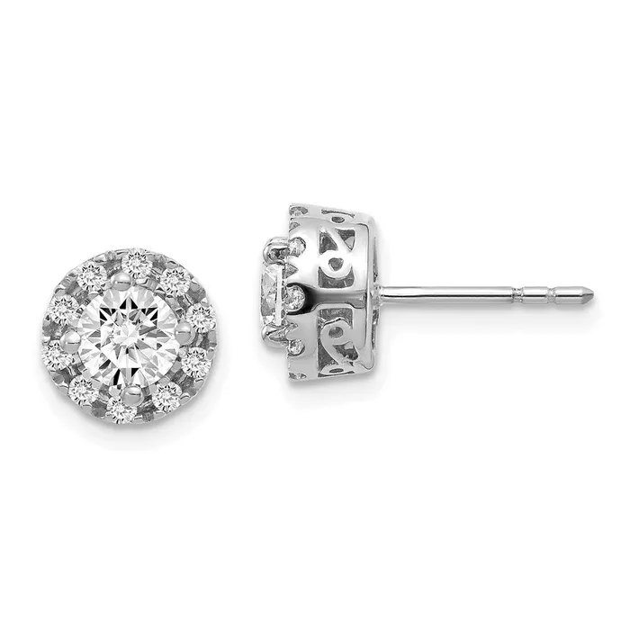 Goldia Earrings 14k White Gold Real Diamond Semimount Stud Earrings
