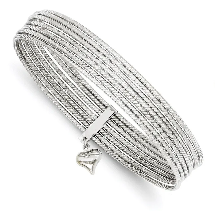 Goldia Earrings 14k White Gold WG Slip On 7 Bangles