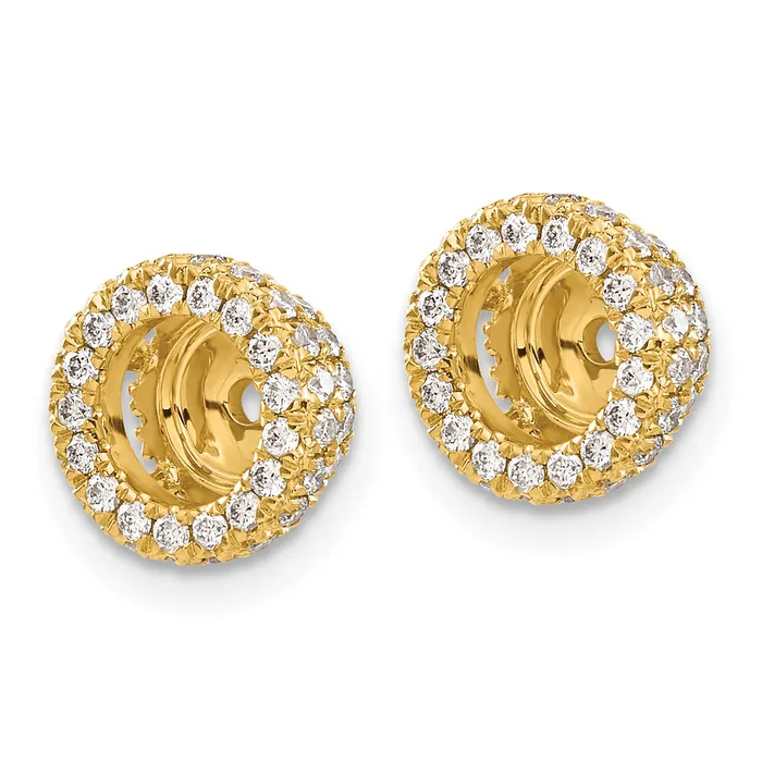 Goldia Earrings 14k Yellow Gold 58 Ct Lab Grown Diamond VSSI G for 5 mm Earring Jacket