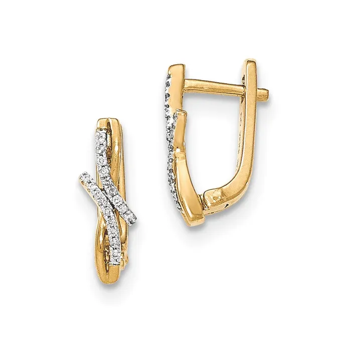 Goldia Earrings 14k Yellow Gold Real Diamond Hinged Earrings