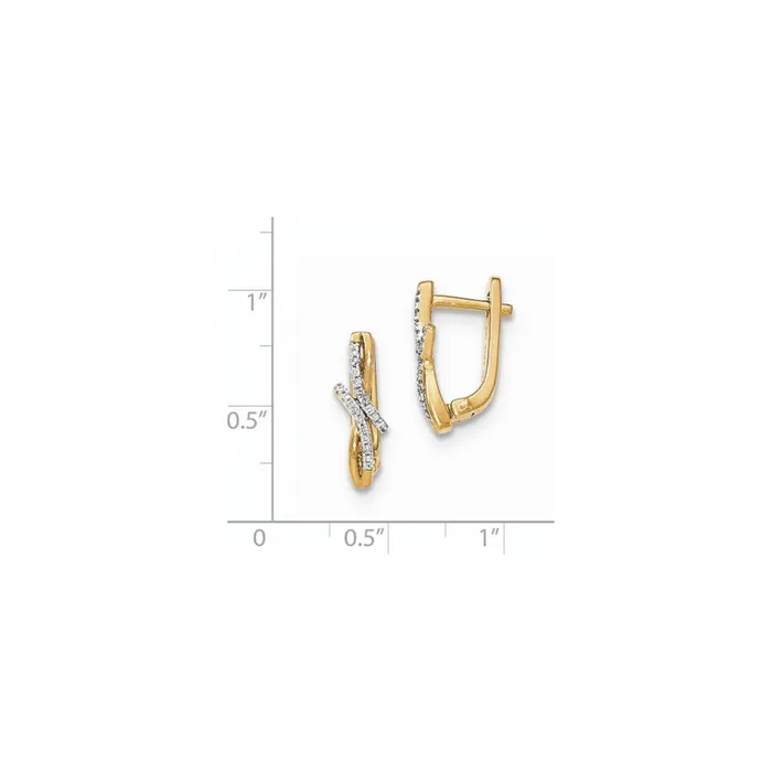 Goldia Earrings 14k Yellow Gold Real Diamond Hinged Earrings