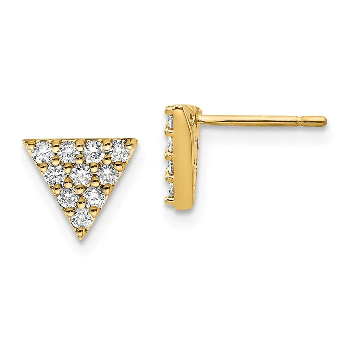 Goldia Earrings 14k Yellow Gold Real Diamond Triangle Earrings