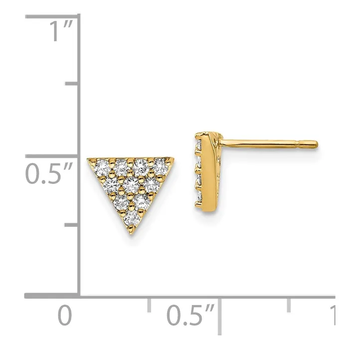 Goldia Earrings 14k Yellow Gold Real Diamond Triangle Earrings