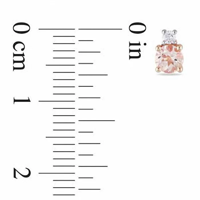 Goldia Earrings 40mm Morganite and Diamond Accent Earrings in 10K Rose Gold Goldia Earrings 40mm Morganite and Diamond Accent Earrings in 10K Rose Gold