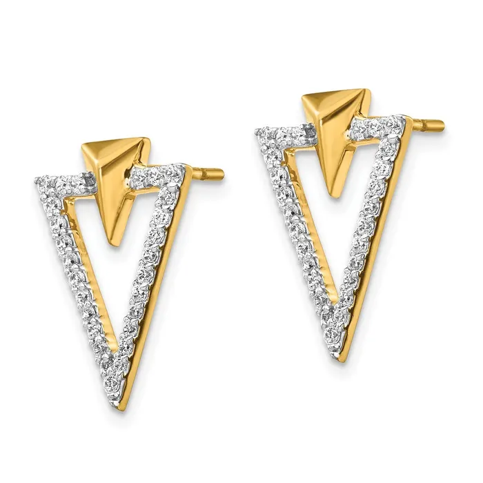 Goldia Earrings Solid 14k Yellow Gold Simulated CZ Fancy Post Earrings