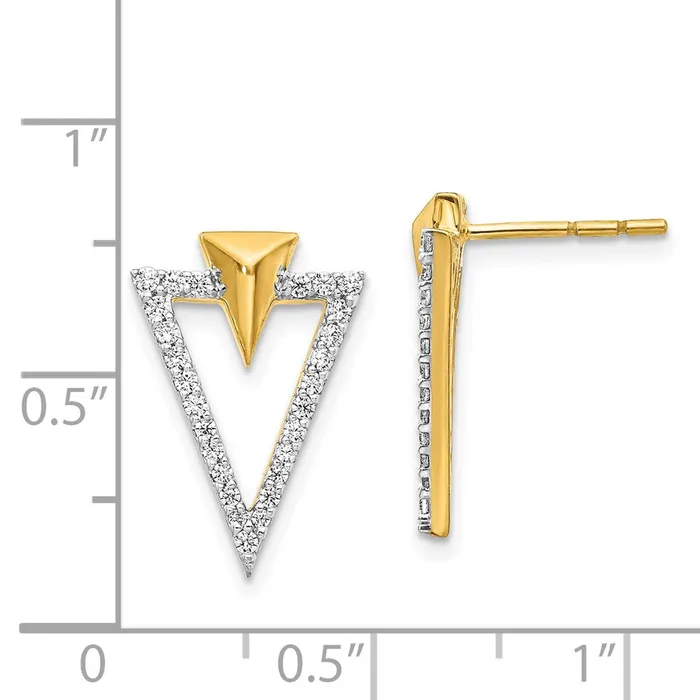 Goldia Earrings Solid 14k Yellow Gold Simulated CZ Fancy Post Earrings