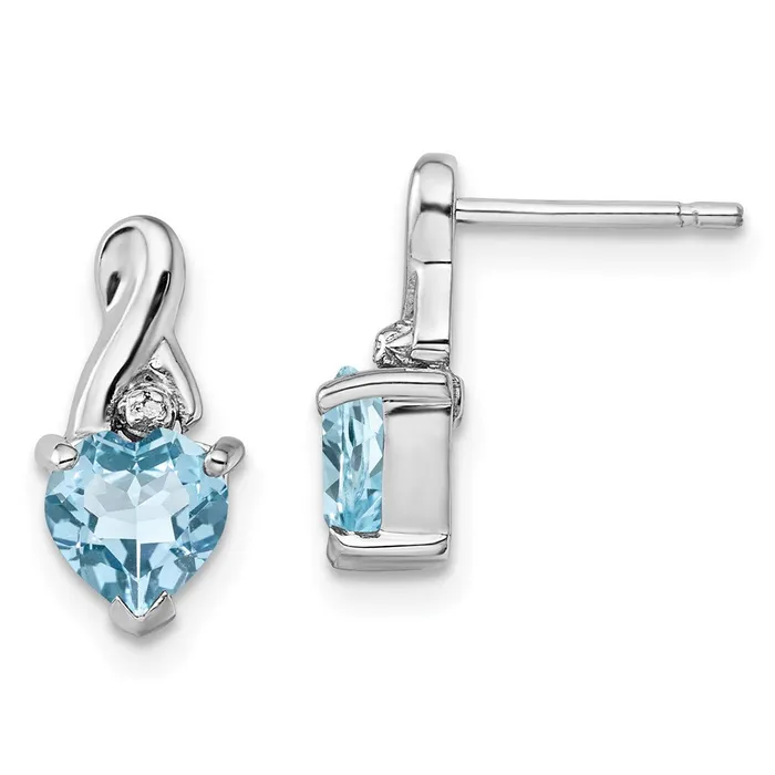 Goldia Earrings Sterling Silver Rhodium Plated Diamond u0026 Lt Swiss BT Heart Earrings Goldia Earrings Sterling Silver Rhodium Plated Diamond u0026 Lt Swiss BT Heart Earrings