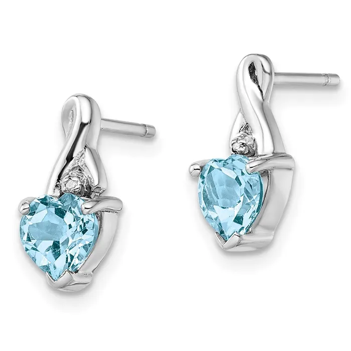 Goldia Earrings Sterling Silver Rhodium Plated Diamond u0026 Lt Swiss BT Heart Earrings